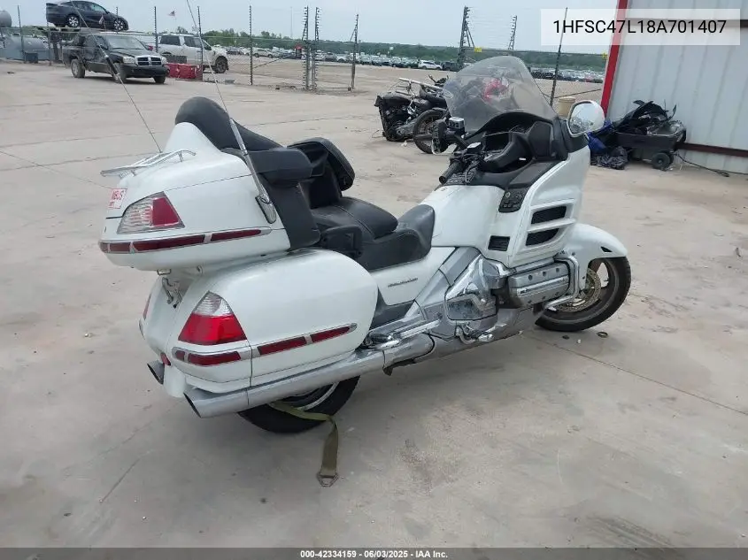 2008 Honda Gl1800 VIN: 1HFSC47L18A701407 Lot: 42334159