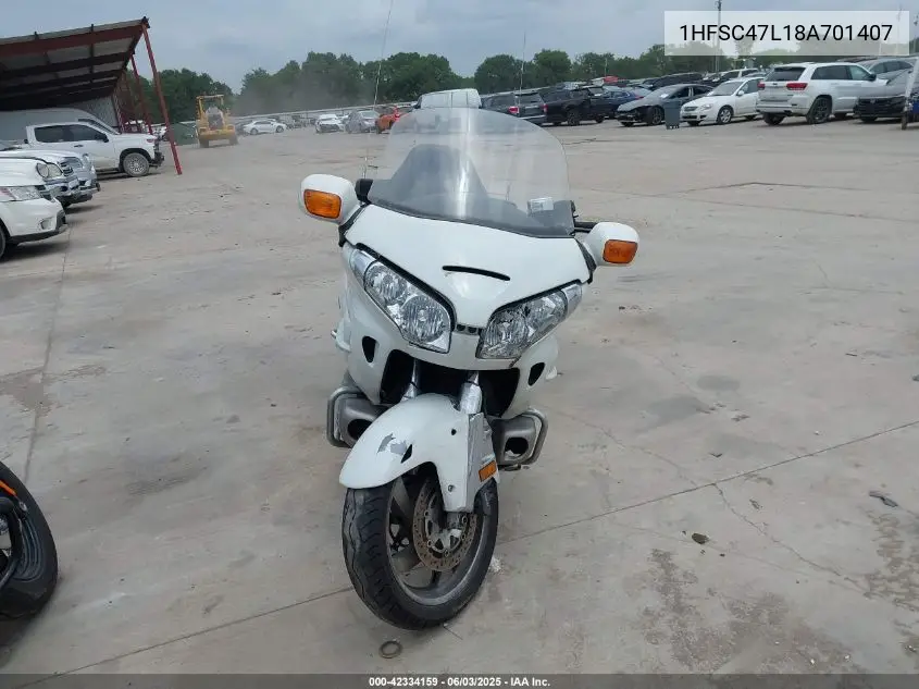 2008 Honda Gl1800 VIN: 1HFSC47L18A701407 Lot: 42334159