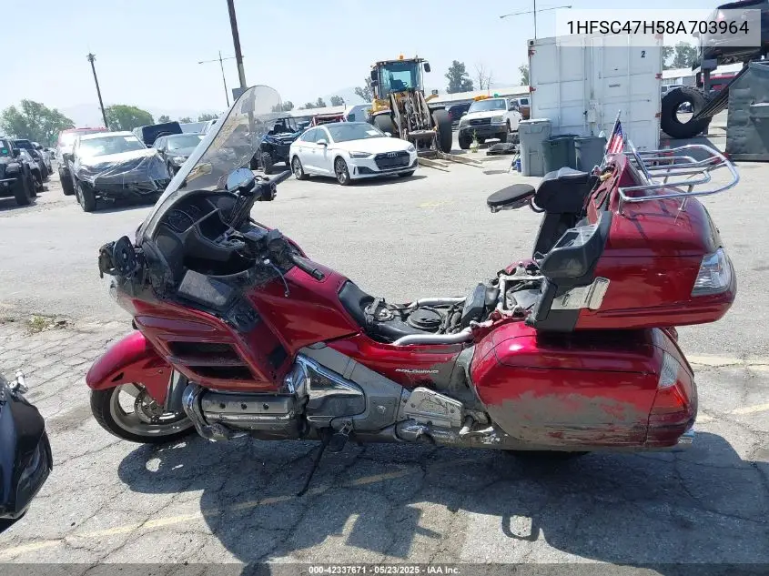 2008 Honda Gl1800 VIN: 1HFSC47H58A703964 Lot: 42337671