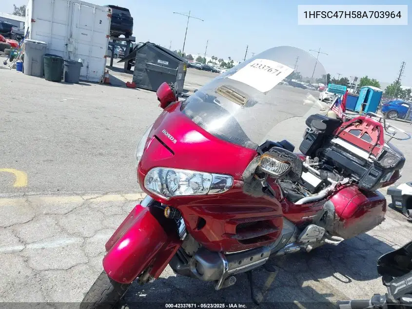 2008 Honda Gl1800 VIN: 1HFSC47H58A703964 Lot: 42337671