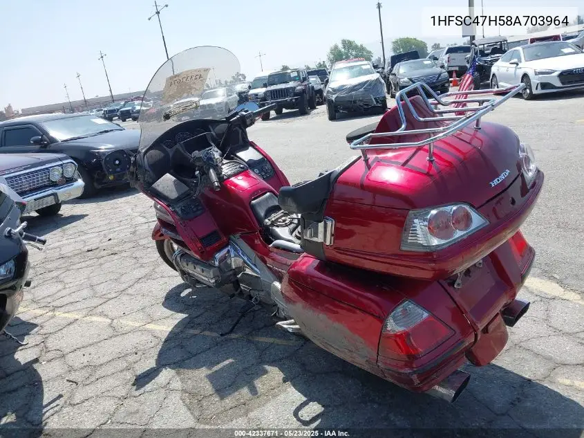 2008 Honda Gl1800 VIN: 1HFSC47H58A703964 Lot: 42337671