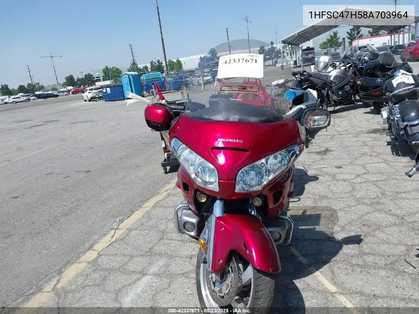 2008 Honda Gl1800 VIN: 1HFSC47H58A703964 Lot: 42337671