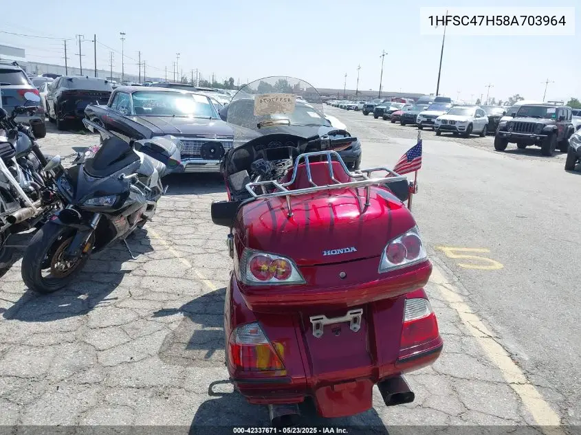 2008 Honda Gl1800 VIN: 1HFSC47H58A703964 Lot: 42337671