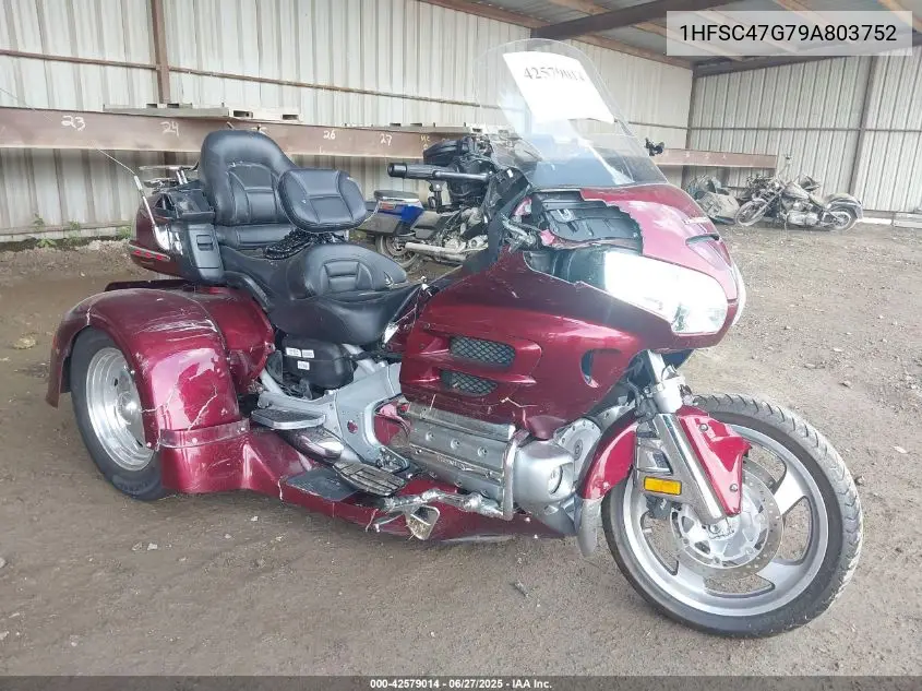 2009 Honda Gl1800 VIN: 1HFSC47G79A803752 Lot: 42579014