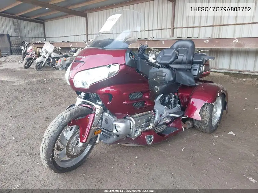 2009 Honda Gl1800 VIN: 1HFSC47G79A803752 Lot: 42579014