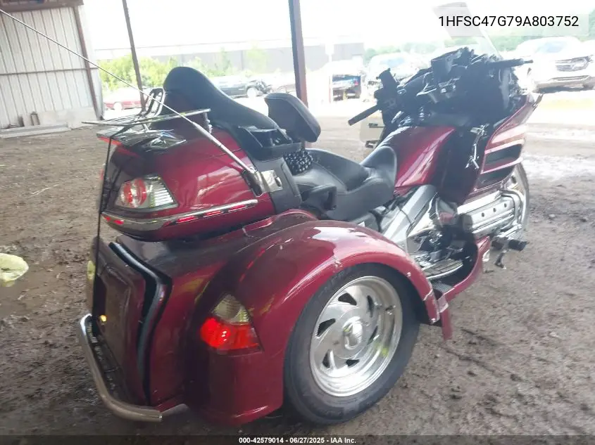 2009 Honda Gl1800 VIN: 1HFSC47G79A803752 Lot: 42579014