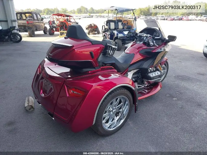 2020 Honda Gl1800 VIN: JH2SC7903LK200317 Lot: 42588208