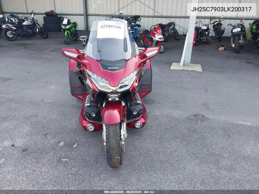2020 Honda Gl1800 VIN: JH2SC7903LK200317 Lot: 42588208