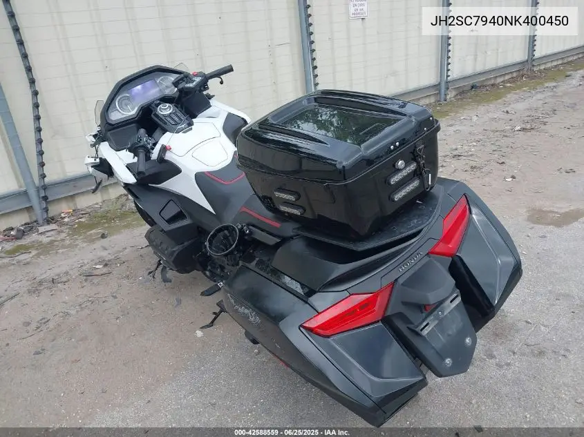 2022 Honda Gl1800 B VIN: JH2SC7940NK400450 Lot: 42588559