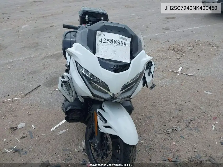 2022 Honda Gl1800 B VIN: JH2SC7940NK400450 Lot: 42588559