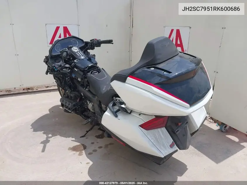2024 Honda Gl1800 D VIN: JH2SC7951RK600686 Lot: 42127979