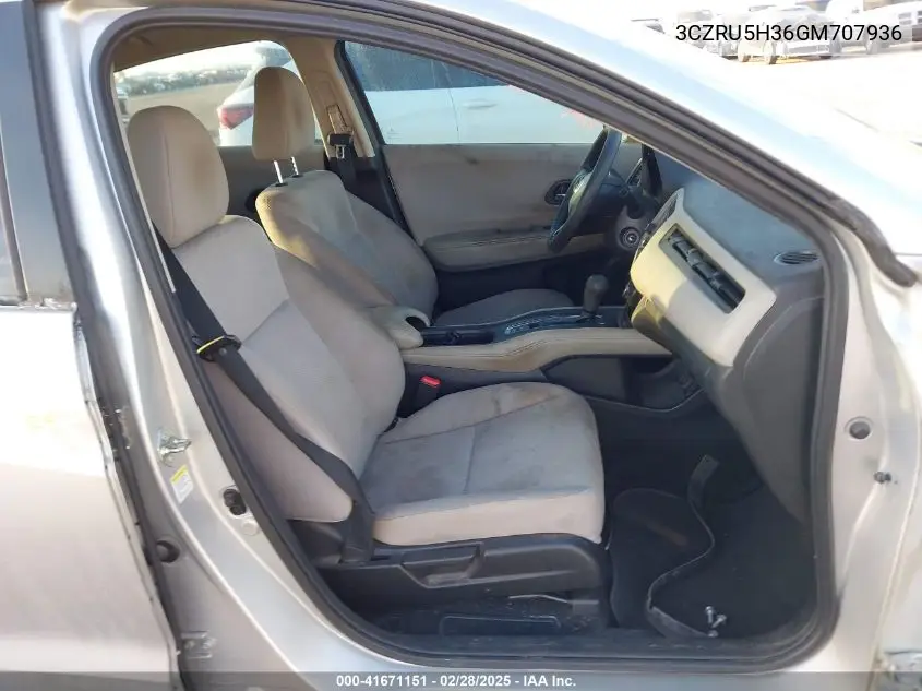 2016 Honda Hr-V Lx VIN: 3CZRU5H36GM707936 Lot: 41671151