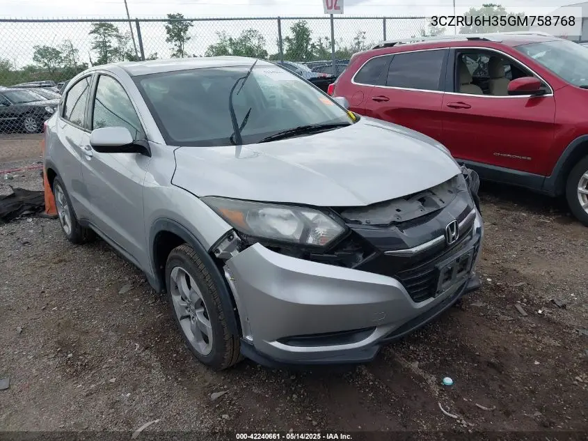 2016 Honda Hr-V Lx VIN: 3CZRU6H35GM758768 Lot: 42240661