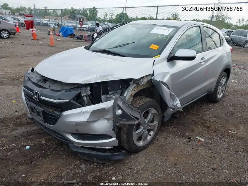 2016 Honda Hr-V Lx VIN: 3CZRU6H35GM758768 Lot: 42240661