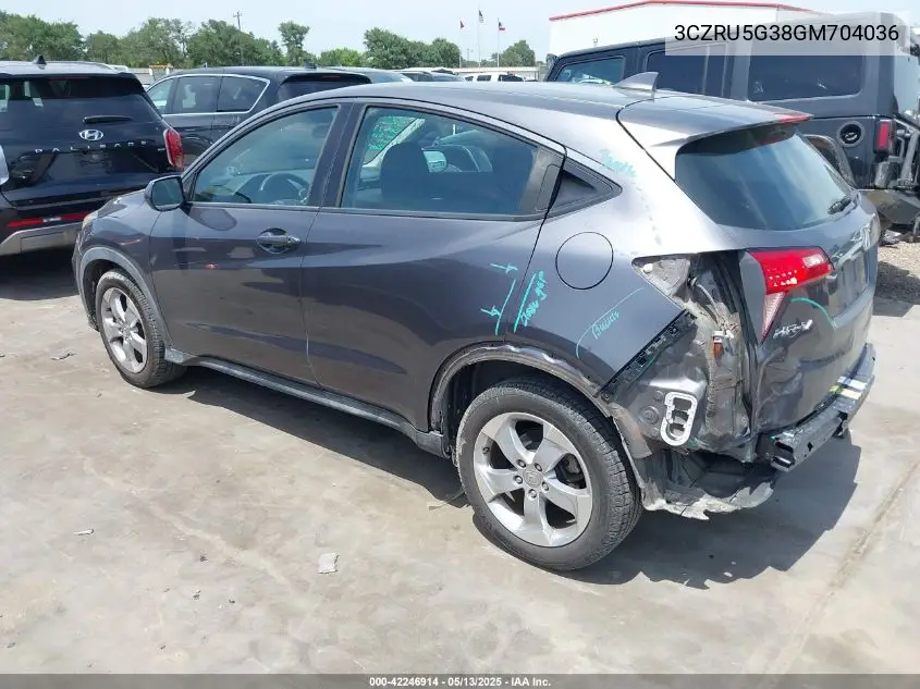 2016 Honda Hr-V Lx VIN: 3CZRU5G38GM704036 Lot: 42246914