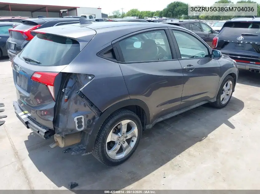 2016 Honda Hr-V Lx VIN: 3CZRU5G38GM704036 Lot: 42246914