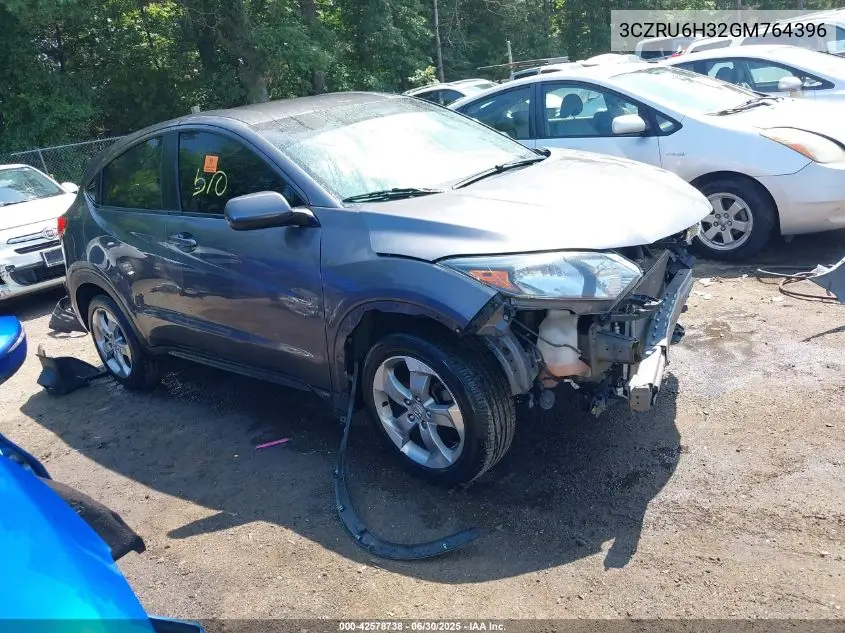 2016 Honda Hr-V Lx VIN: 3CZRU6H32GM764396 Lot: 42578738