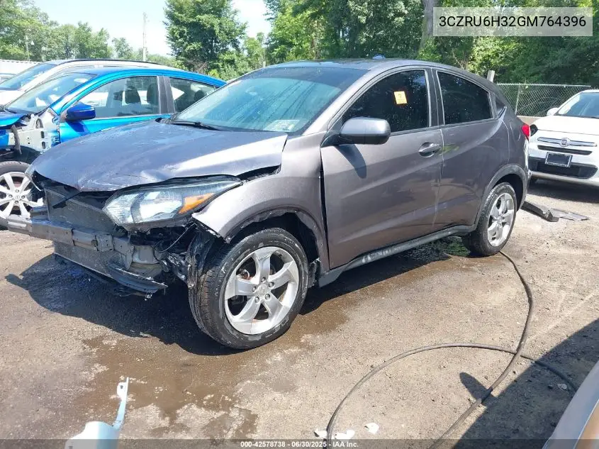2016 Honda Hr-V Lx VIN: 3CZRU6H32GM764396 Lot: 42578738