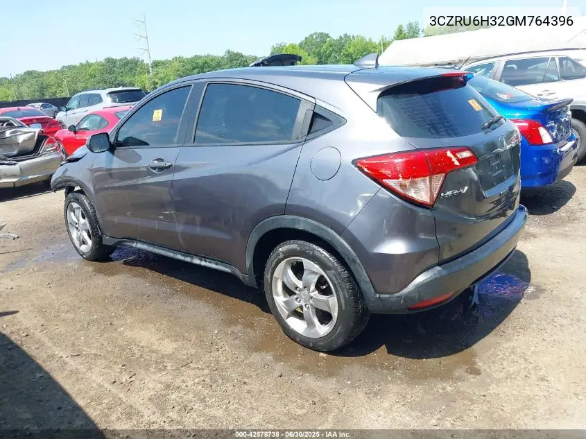 2016 Honda Hr-V Lx VIN: 3CZRU6H32GM764396 Lot: 42578738