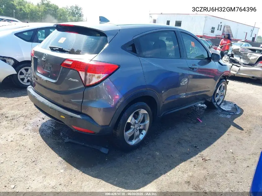 2016 Honda Hr-V Lx VIN: 3CZRU6H32GM764396 Lot: 42578738