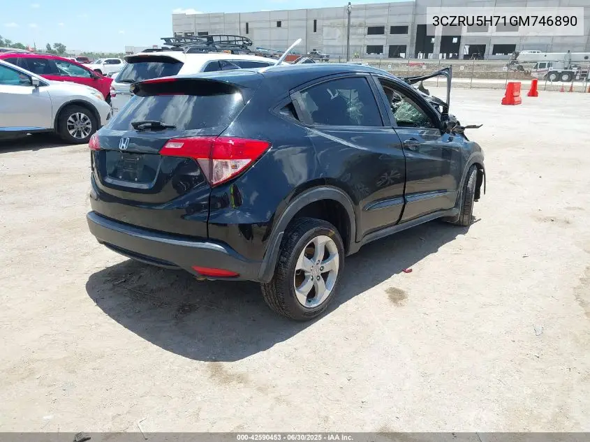 2016 Honda Hr-V Ex-L VIN: 3CZRU5H71GM746890 Lot: 42590453