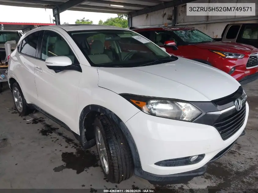 2016 Honda Hr-V Ex VIN: 3CZRU5H52GM749571 Lot: 42622611