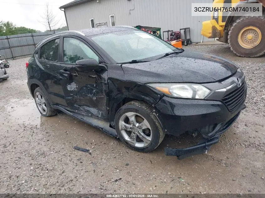 2016 Honda Hr-V Ex-L VIN: 3CZRU6H76GM740184 Lot: 42637782