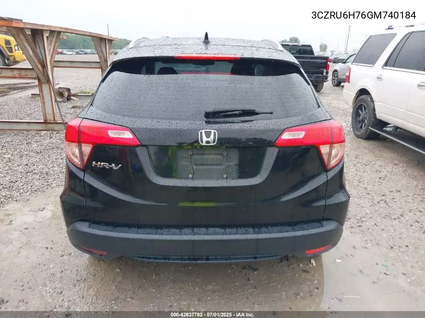 2016 Honda Hr-V Ex-L VIN: 3CZRU6H76GM740184 Lot: 42637782