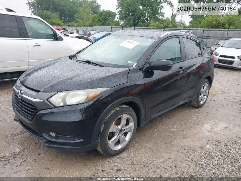 2016 Honda Hr-V Ex-L VIN: 3CZRU6H76GM740184 Lot: 42637782