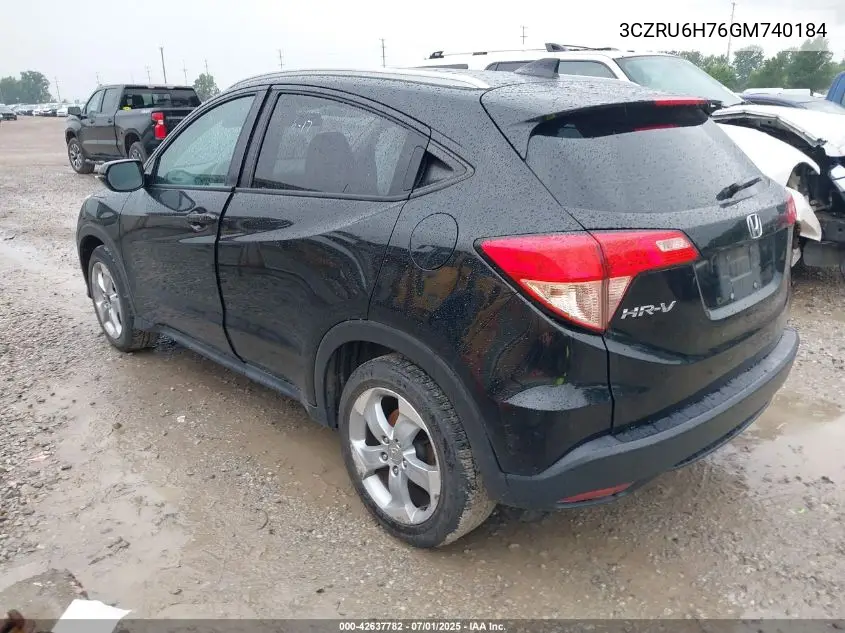 2016 Honda Hr-V Ex-L VIN: 3CZRU6H76GM740184 Lot: 42637782