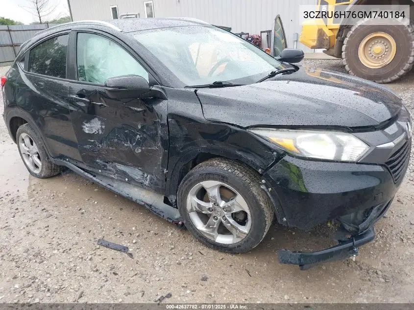 2016 Honda Hr-V Ex-L VIN: 3CZRU6H76GM740184 Lot: 42637782