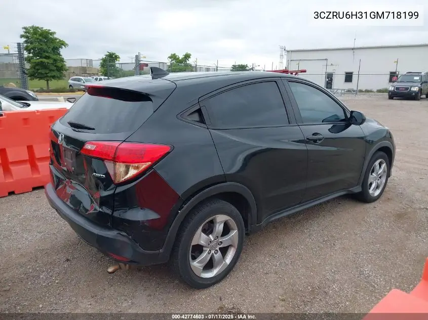 2016 Honda Hr-V Lx VIN: 3CZRU6H31GM718199 Lot: 42774603