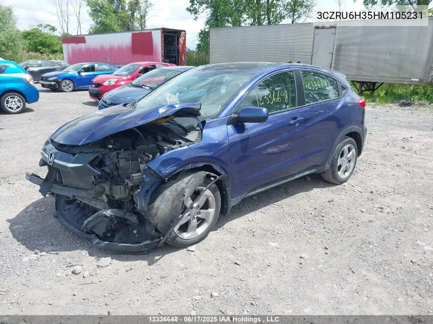 2017 Honda Hr-V Lx VIN: 3CZRU6H35HM105231 Lot: 12336648