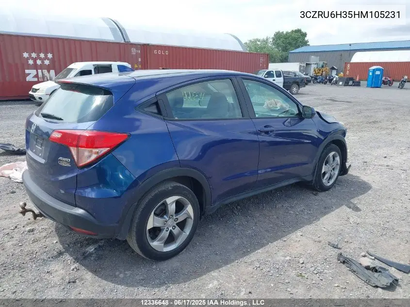 2017 Honda Hr-V Lx VIN: 3CZRU6H35HM105231 Lot: 12336648