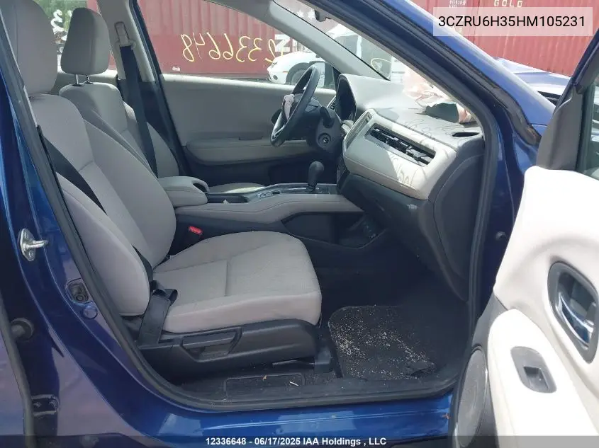 2017 Honda Hr-V Lx VIN: 3CZRU6H35HM105231 Lot: 12336648