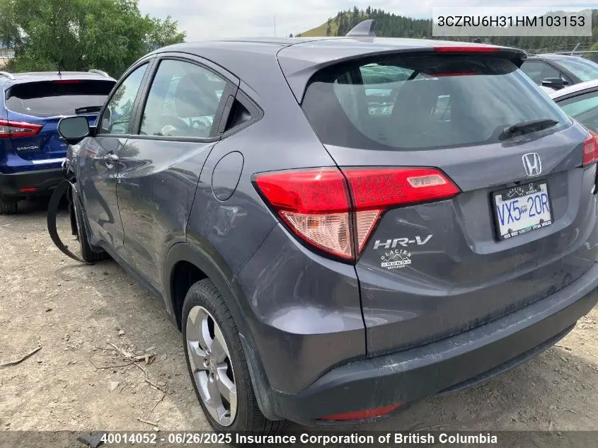 2017 Honda Hr-V VIN: 3CZRU6H31HM103153 Lot: 40014052