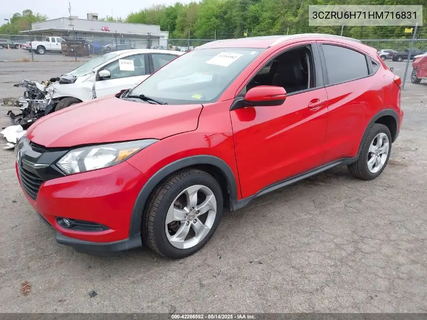 2017 Honda Hr-V Ex-L VIN: 3CZRU6H71HM716831 Lot: 42266582