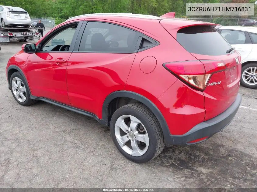 2017 Honda Hr-V Ex-L VIN: 3CZRU6H71HM716831 Lot: 42266582