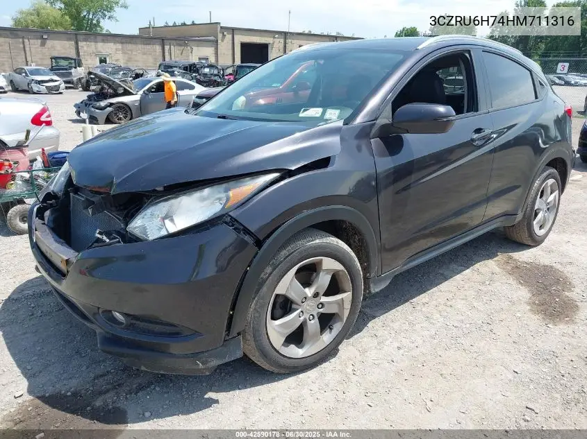 2017 Honda Hr-V Ex-L VIN: 3CZRU6H74HM711316 Lot: 42590178