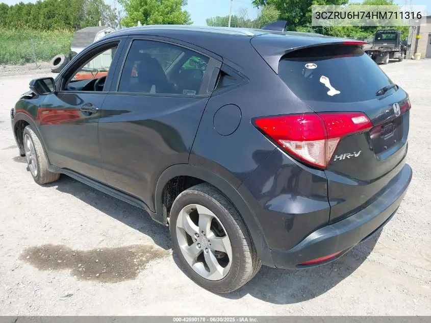 2017 Honda Hr-V Ex-L VIN: 3CZRU6H74HM711316 Lot: 42590178