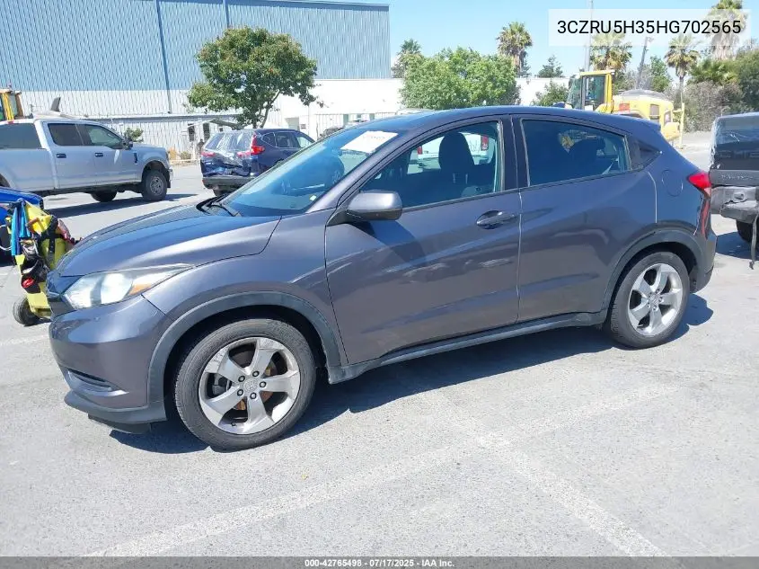 2017 Honda Hr-V Lx VIN: 3CZRU5H35HG702565 Lot: 42765498