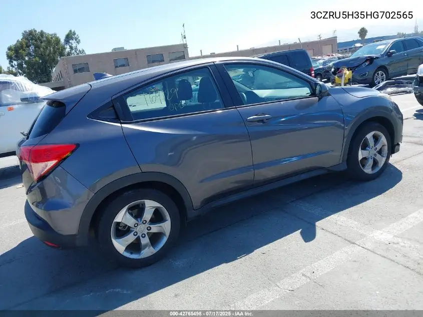 2017 Honda Hr-V Lx VIN: 3CZRU5H35HG702565 Lot: 42765498