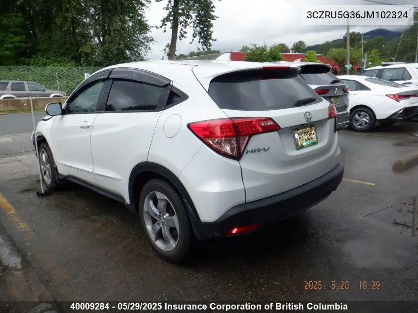 2018 Honda Hr-V VIN: 3CZRU5G36JM102324 Lot: 40009284
