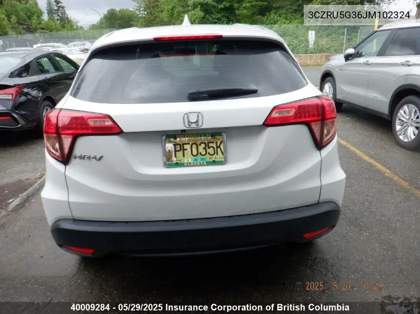 2018 Honda Hr-V VIN: 3CZRU5G36JM102324 Lot: 40009284