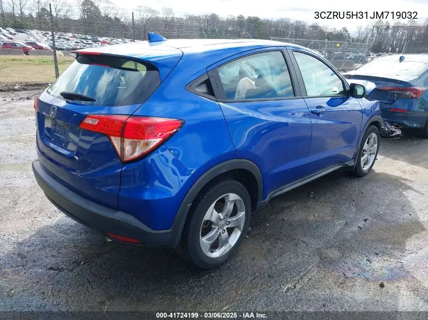 2018 Honda Hr-V Lx VIN: 3CZRU5H31JM719032 Lot: 41724199