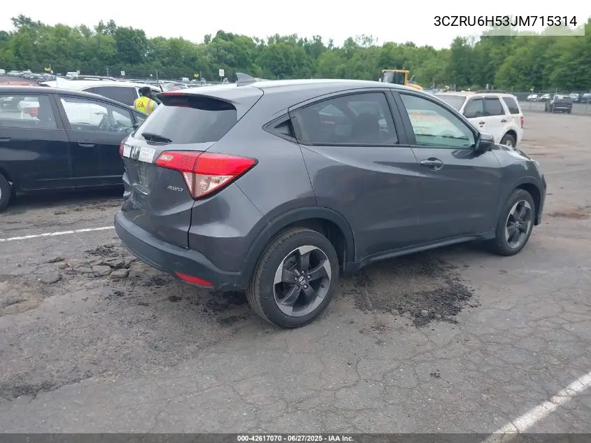 2018 Honda Hr-V Ex VIN: 3CZRU6H53JM715314 Lot: 42617070