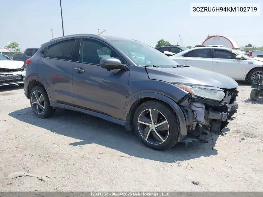 2019 Honda Hr-V Touring VIN: 3CZRU6H94KM102719 Lot: 12331232