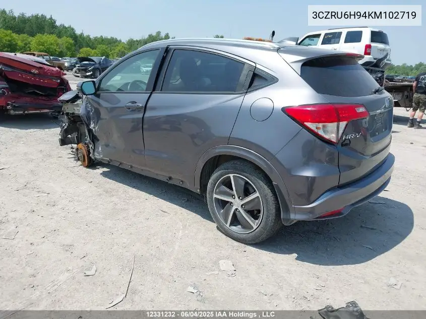 2019 Honda Hr-V Touring VIN: 3CZRU6H94KM102719 Lot: 12331232