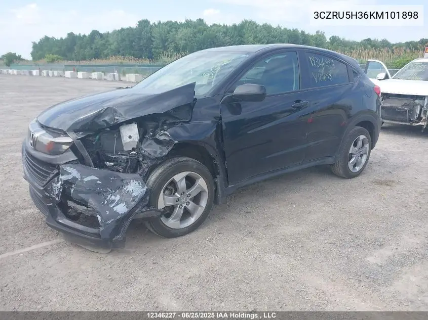 2019 Honda Hr-V Lx VIN: 3CZRU5H36KM101898 Lot: 12346227