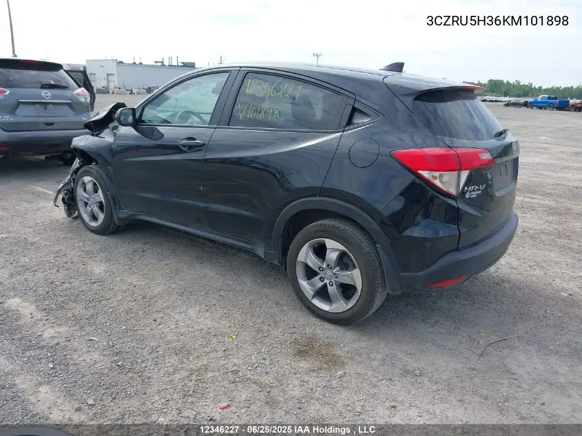 2019 Honda Hr-V Lx VIN: 3CZRU5H36KM101898 Lot: 12346227